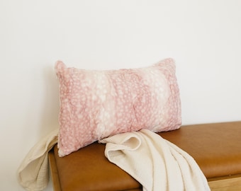 Soft Pillow, Baby Deer Pillow, Lumber Pillow Cover, Pillow For Chair, Plush Travel Pillow, Girl Fawn Pillow, Minky Pillow, Faux Fur pillow