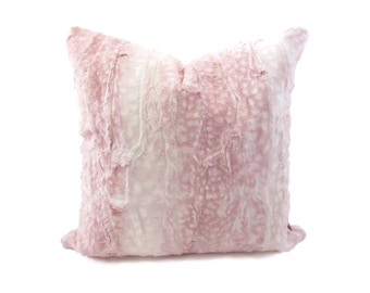 Pink Fawn Pillow, Soft Pillow, Minky Pillow Cover, Pillow For Nursery, Animal Print Throw Pillow, Plush Decorative Pillow, Pillow For Chair