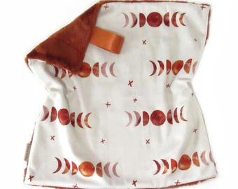 Moon Crescent Baby Lovey, Boho Moon Lovey, Rust Baby Lovey, Boho Moons Baby Nursery, Moon Baby Shower, Crescent Moons Lovey, Moon Baby Gift