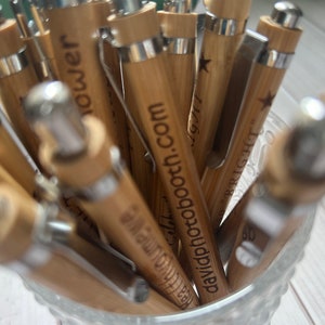 Personalized Ballpoint Pens Bamboo Pens Bulk Engraved Customized Pens Boho Rustic Wedding Party Favors Gifts for Guests Wooden Pens Unique image 5