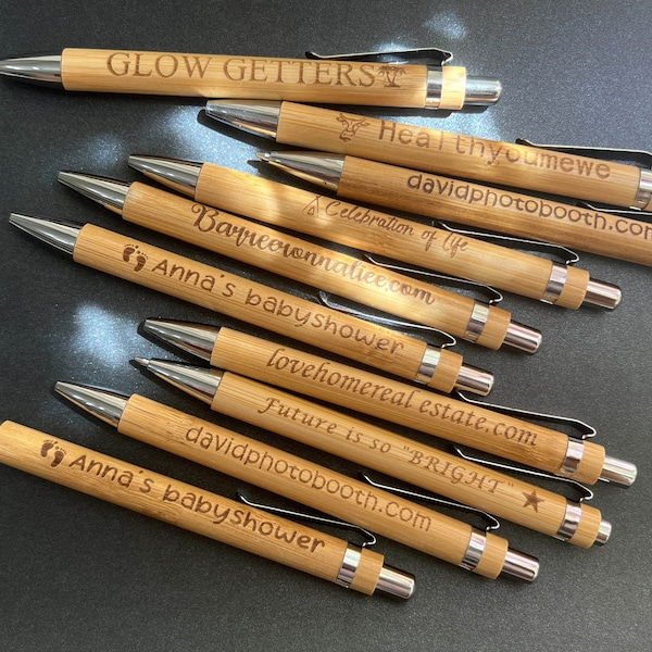 Personalized Ballpoint Pens Bamboo Pens Bulk Engraved Customized Pens School Events Office Supplies Company Promotion Grad Gift Wooden Pens