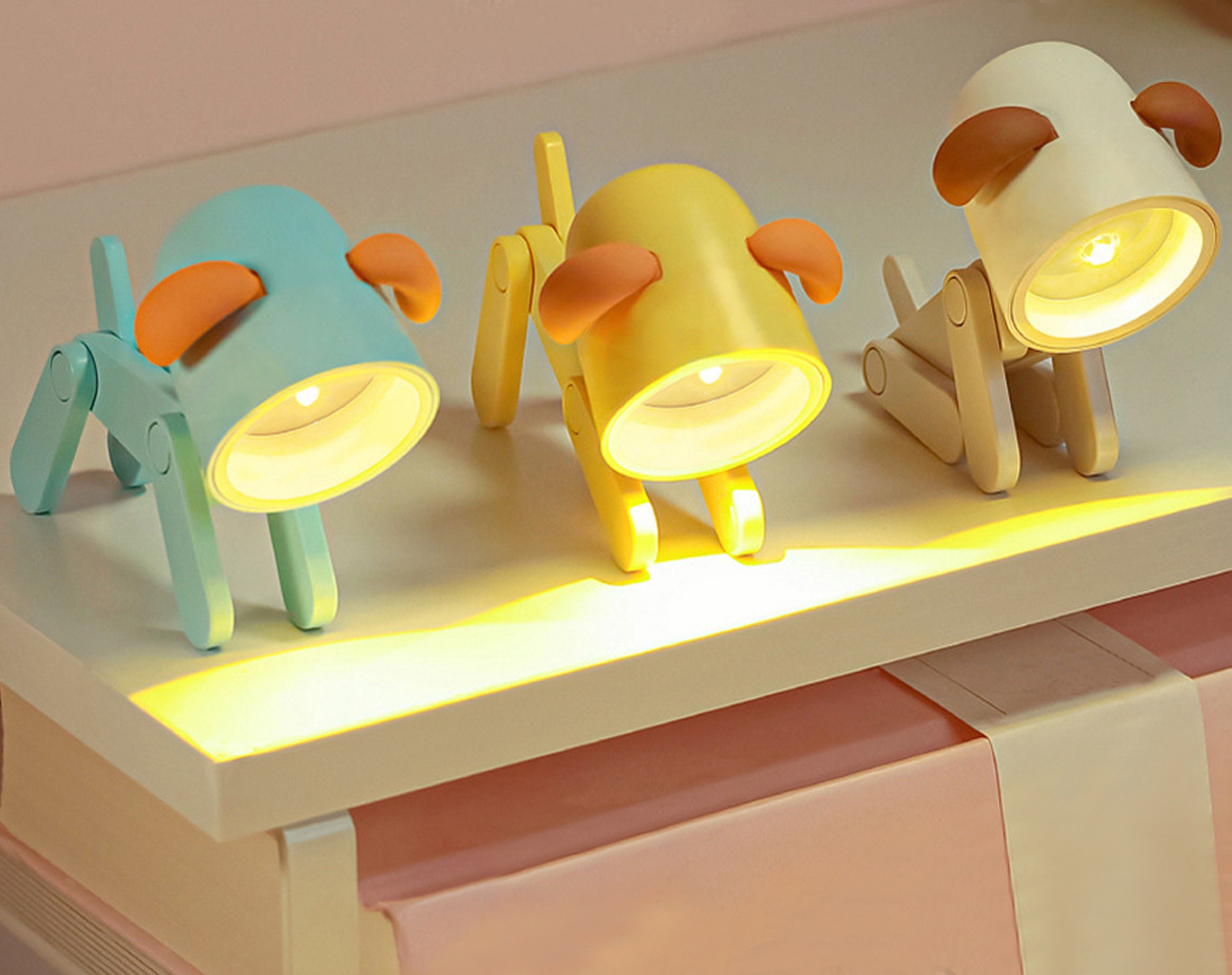 ❤️Buy 2 FREE SHIPPING❤️Kids Night Lights Mini Led Desk Lamp Cute Dog Phone Holder Childrens Small Adjustable Table Lamp Animal Night Light Stand Led For Room Decor