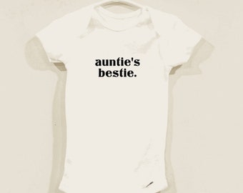 Auntie's Bestie Onesie, Aunt and Baby, Best Friends Gift, Baby Shower Gift, Custom Onesie, Personalized Onesie, New Mom Gift, Gift for Aunt