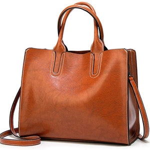 2024 New Leather Tote Bag and Handbags for Women,Top Handle Satchel Shoulder Bag Vintage Briefcase  Work Purse gift for her