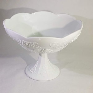 Indiana Glass White Milk Glass Centerpiece Bowl Fruit Pedestal Bowl