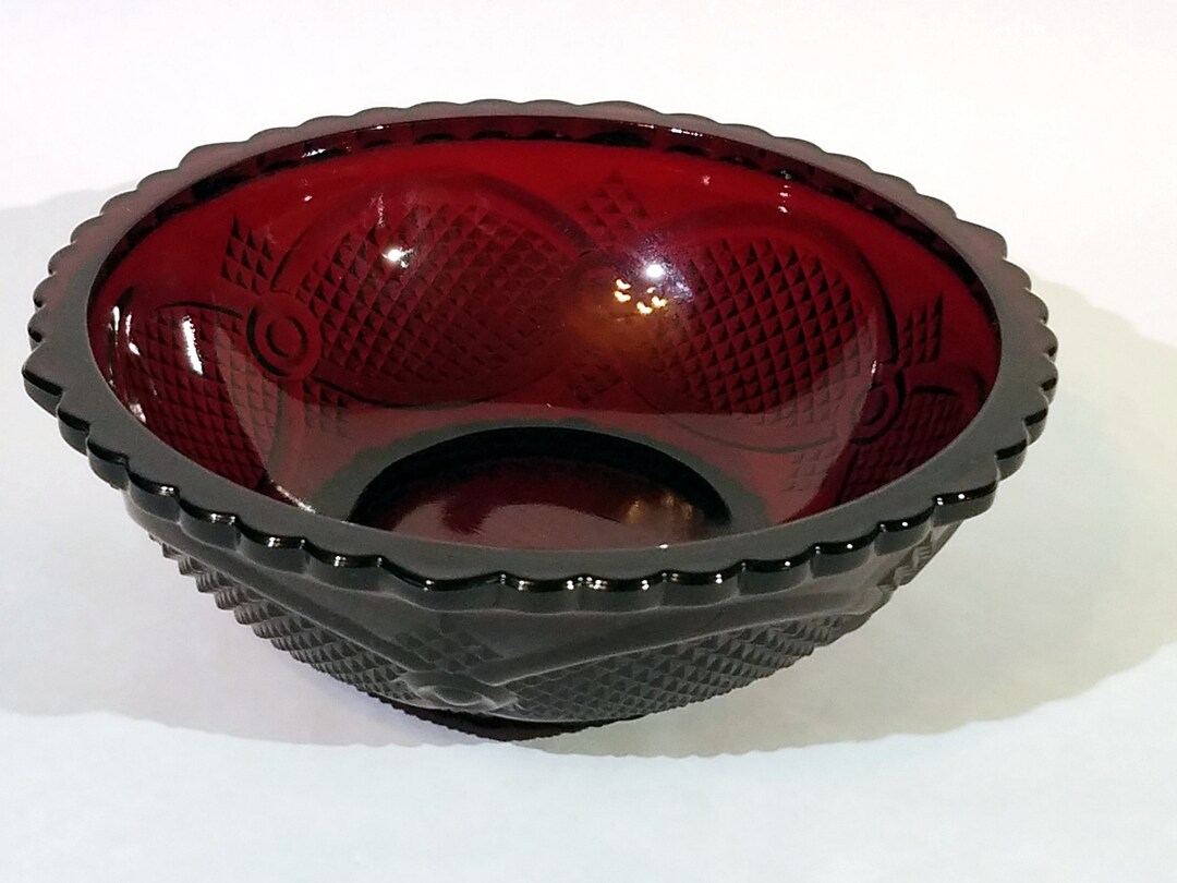 Avon Cape Cod 1876 Centennial Edition Ruby Red Glass Serving Bowl 1020B ...