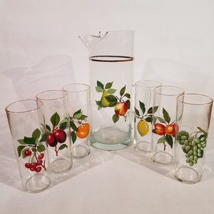 WV Glas Obstkrug mit 6 Gläsern