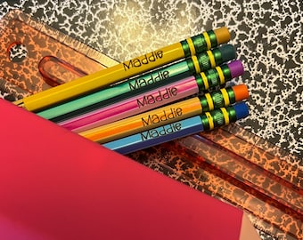 Personalized Engraved Pencils / School Pencils / Ticonderoga Pencils / Affirmation Pencils / Name Pencils / Pastel Pencils / Striped Pencils