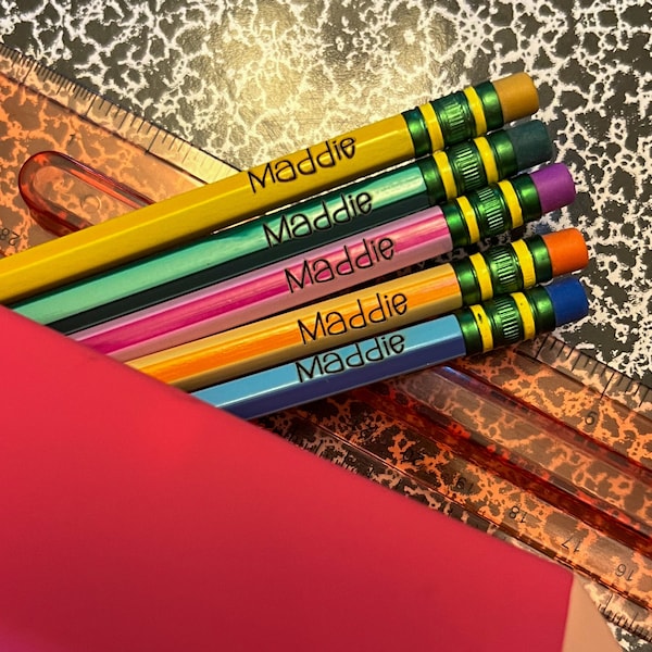 Personalized Engraved Pencils / School Pencils / Ticonderoga Pencils / Affirmation Pencils / Name Pencils / Pastel Pencils / Neon Pencils
