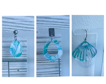 Ocean Swirl Dangle Earring / Shell Dangle Earring / Shell Earring / Ocean Swirl Earring / Teardrop Earring