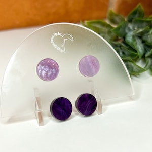 Acrylic Circle Stud Earrings