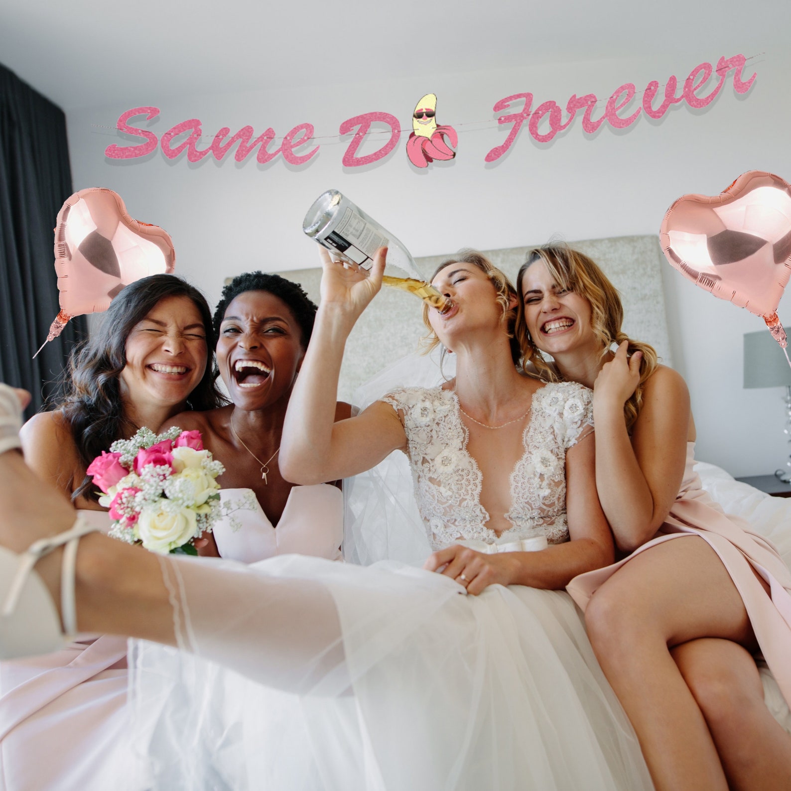 Bachelorette Party Decorations Naughty Banner Same D Forever | Etsy