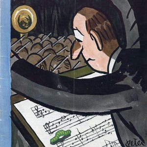 1959 Vintage New Yorker Cover, June 27 (Peter Arno), Original New Yorker Magazine Cover, Music, Summer Concert
