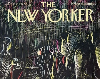 1972 Vintage New Yorker Magazine Cover, December 2, Arthur Getz Cover Art, Happy Hour