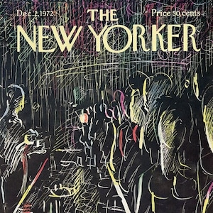 1972 Vintage New Yorker Cover, December 2 (Arthur Getz), Original New Yorker Magazine Cover, Restaurant, Happy Hour