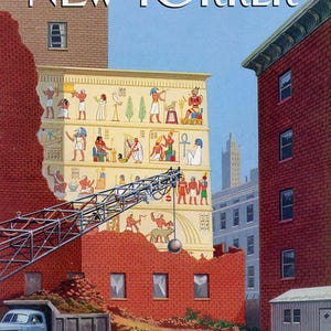 1996 Vintage New Yorker Cover, April 1 (Bruce McCall), Original New Yorker Magazine Cover, New York City, Egyptian