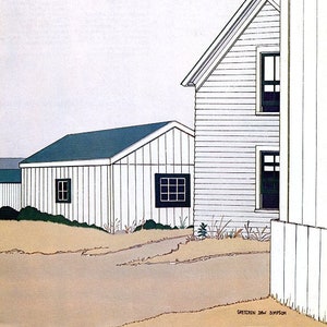 1981 Vintage New Yorker Cover, March 16 (Gretchen Dow Simpson), New England, Architecture