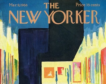 1968 Vintage New Yorker Cover, March 9 (Arthur Getz), Original New Yorker Magazine Cover, Art Gallery, Art