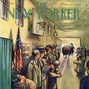 1950 Vintage New Yorker Cover, November 4 (Arthur Getz), Original New Yorker Magazine Cover, Elections, Politics