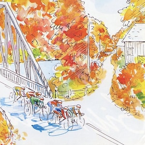 1983 Vintage New Yorker Cover, October 17 (Arthur Getz), Original New Yorker Magazine Cover, Sports, Cycling
