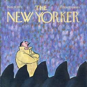 1972 New Yorker Magazine Cover, November 11 (Charles Saxon), Original Vintage Cover, Football, Sports