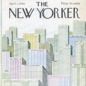 1966 Vintage New Yorker Cover, April 2 (Anatol Kovarsky), Original New Yorker Magazine Cover, New York City, Finance