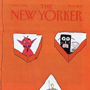 1981 Vintage New Yorker Cover, November 2 (Robert Blechman), Original New Yorker Magazine Cover, Halloween
