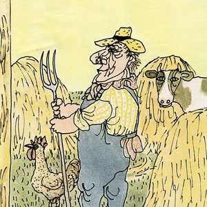 1978 Vintage New Yorker Cover, September 18 (William Steig), Original New Yorker Magazine Cover, Farming, Cows