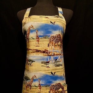 AFRICAN WILDLIFE - Full Length APRON (with nifty pie box for gifting)