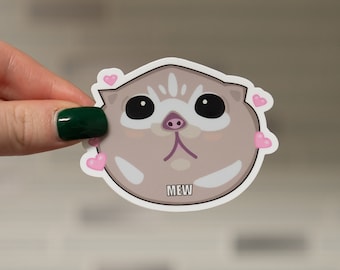 Mew Cat Sticker | cat sticker, cat meme, die cut sticker, vinyl, cute, meow, cat lover