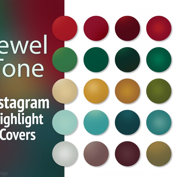 25 Jewel Tone Instagram Highlight Covers, Earth Tone IG Story Highlights, Multicolor Circle Icons, Insta Stories Cover