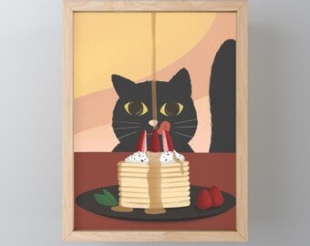 Carb Fiend aka Hungry Cat illustration - Instant digital download