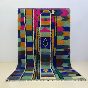 Pink Boujaad Wool Runner - Handcrafted Berber Tribal Rug