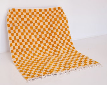 orange checkered rug handmade wool checker kitchen runner bedroom rug checkerboard carpet living room rug beni ourain electric custom rug