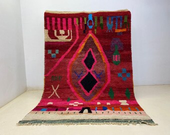 Moroccan rug , Dark red Beni ourain rug , Custom handmade rug , Wool Area rug , Area Rugs for Living room , Berber rug , Moroccan rug 10x12