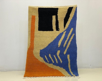 Handgeknüpfter marokkanischer Teppich – Lebhafter Boho-Wollteppich