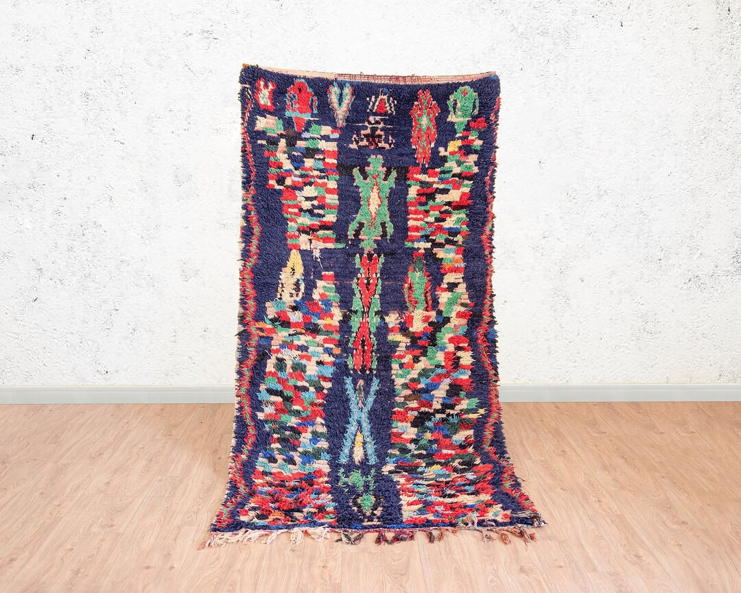 Multi Colorful Vintage Rug 7.6ft X 3.7ft-moroccan Old Carpet-rug for ...