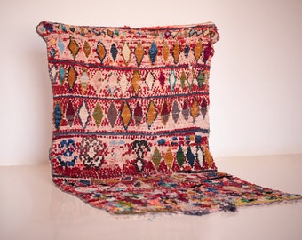 Berber Boucharouite Rug Large Beni Ourain, Hand Dyed Wool, Eco Friendly Texture, Tribal Carpet, Family Legacy Gift, Unique Area Decor