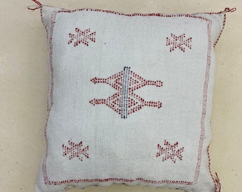 Middle Atlas Textile, Living Room Decor, Silk Pillow Cover, Handmade Throw Cushion, Luxury Soft Fabric, Ethnic Boho Accent, 50x50 cm Pillow