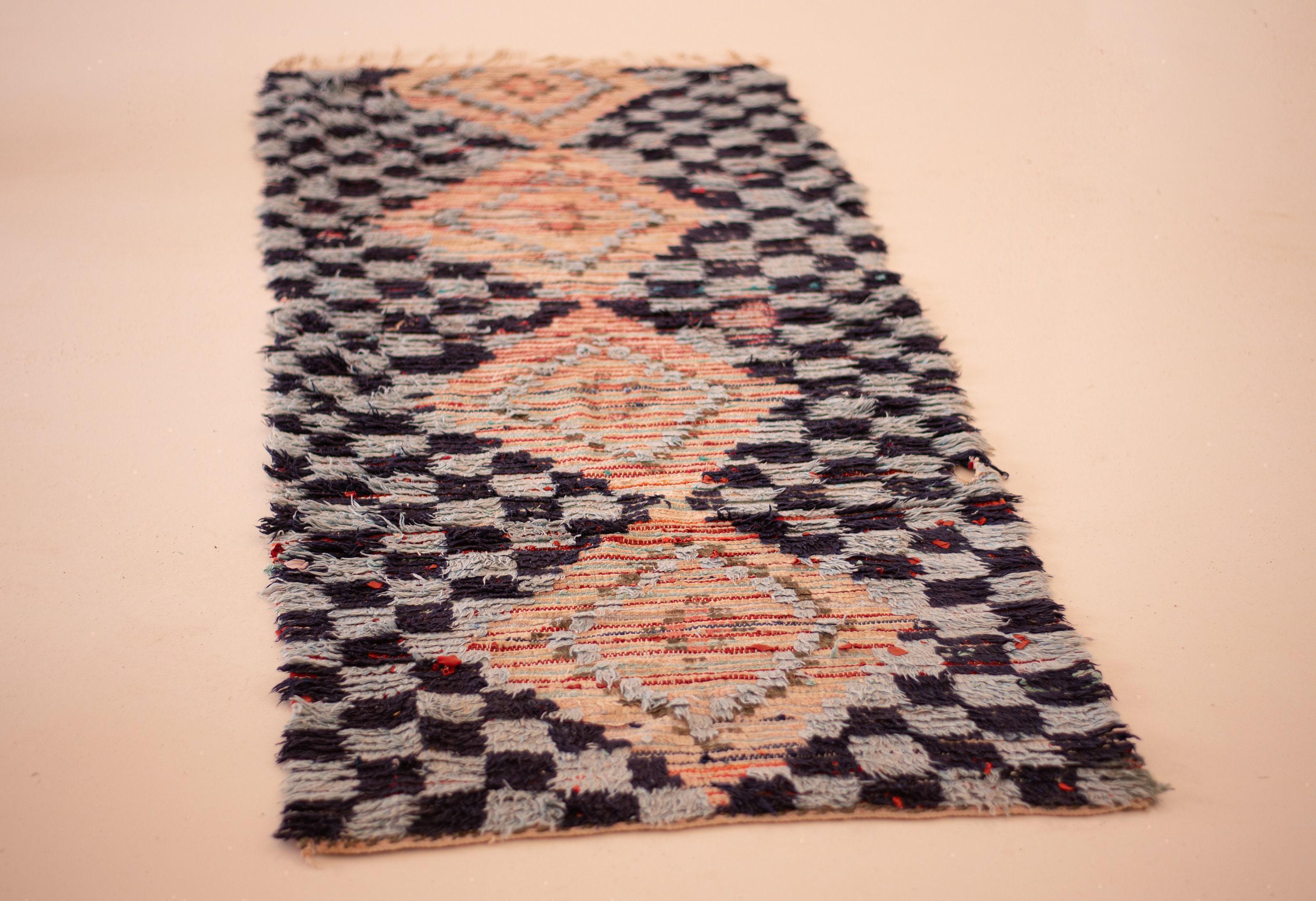 モロッコウールランナーラグ：部族ベルベルデザイン - 手織り