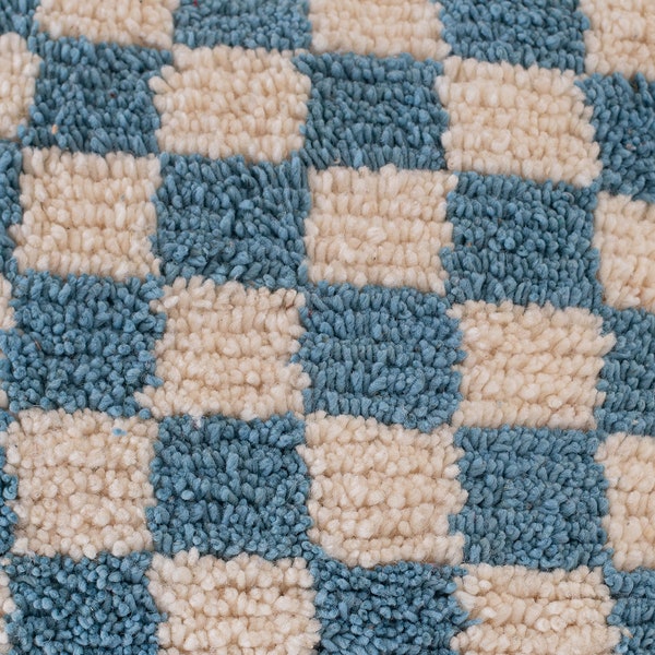 Small Green Checkered Rug Etsy