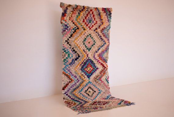 モロッコ ベルベルウール ランナー - カラフルな手織りの部族ラグ