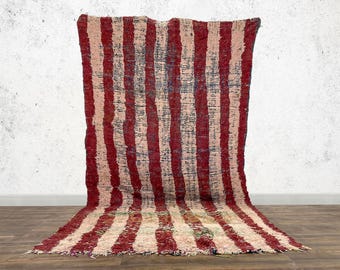 Moroccan Area Rug: Bohemian Striped Design (6x10 Feet)