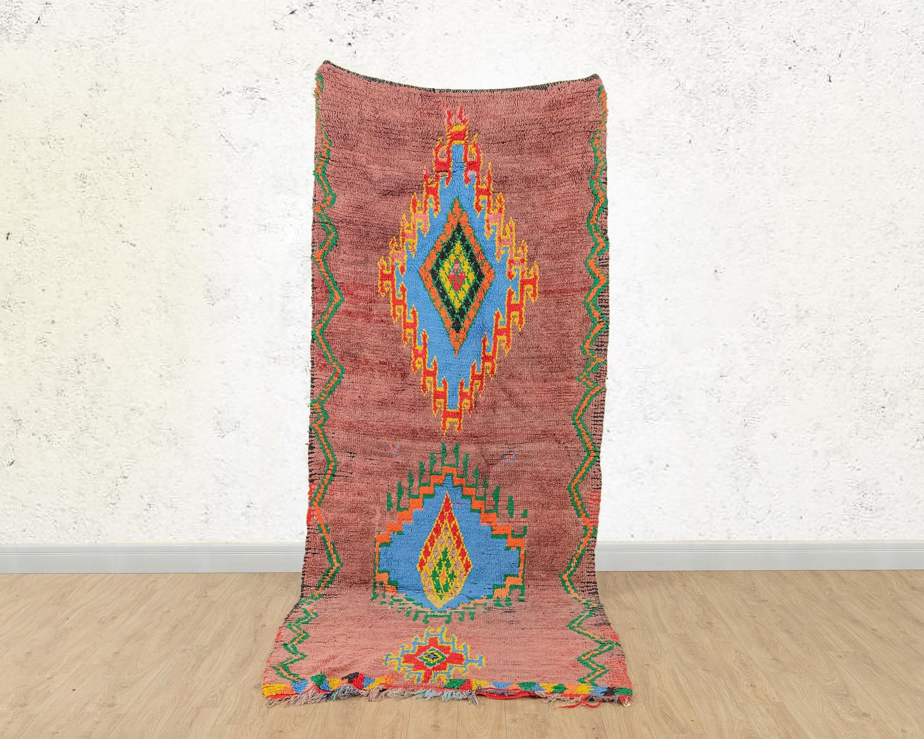 Berber wollen loper, vintage boho-kleuren (2,6 m x 1,0 m)