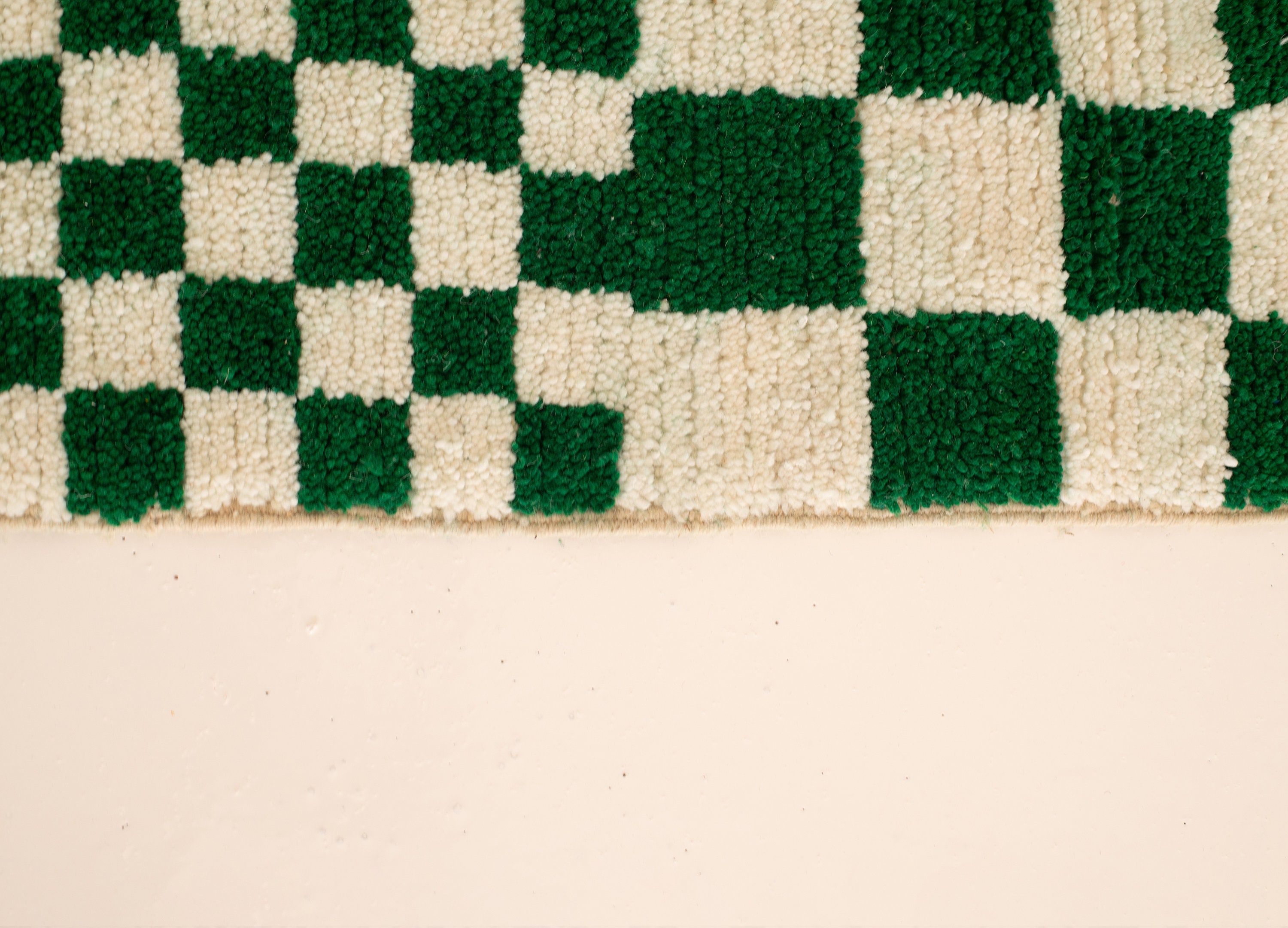 Custom Checkered Moroccan rug in green and white Beni Etsy