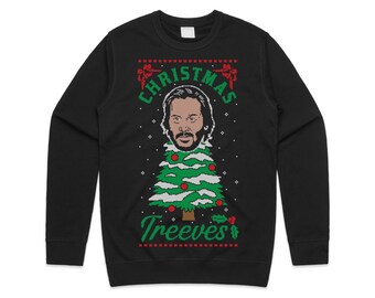 Christmas Treeves Keanu Reeves Funny Jumper Sweater Internet Meme 2019 Unisex