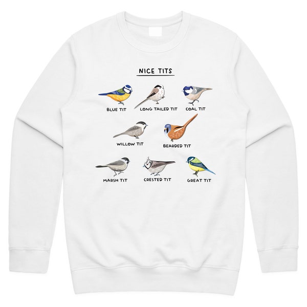 Nice Tits Jumper Sweater Sweatshirt Funny Bird Watching Gift Men Dad Gift Birder Birding