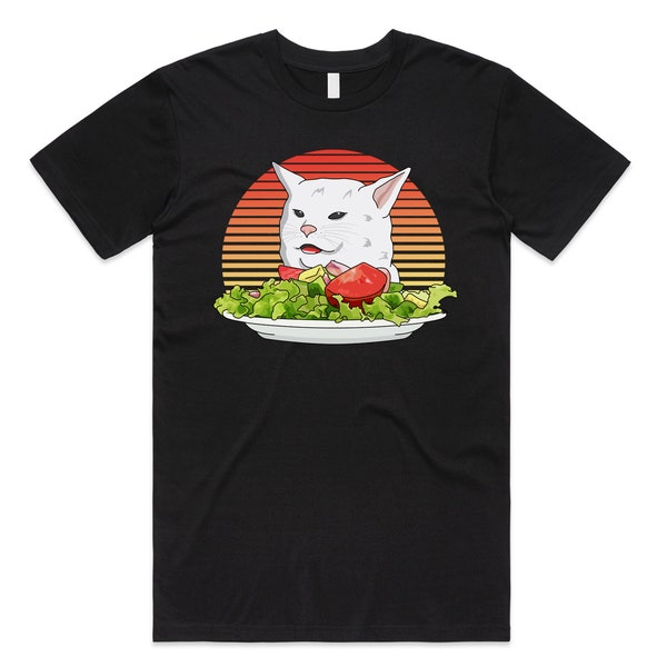 Woman Yelling At Cat Meme T-shirt Tee Top Funny Classic Internet Gift Salad Joke Memes