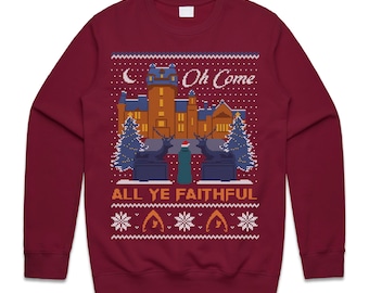 O Come All Ye Faithful Christmas Jumper Sweatshirt Traitors Xmas TV Show Unisex Sweater Celeb Claudia