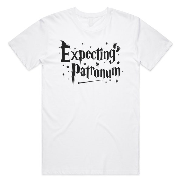 Expecting Patronum T-shirt Tee Top Funny Expecto Pregnancy Reveal Potter Baby Shower